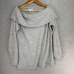 Haven Well Within Size Small Gray Sweater Cowl Neck Long Sleeve Wide Neck Womens